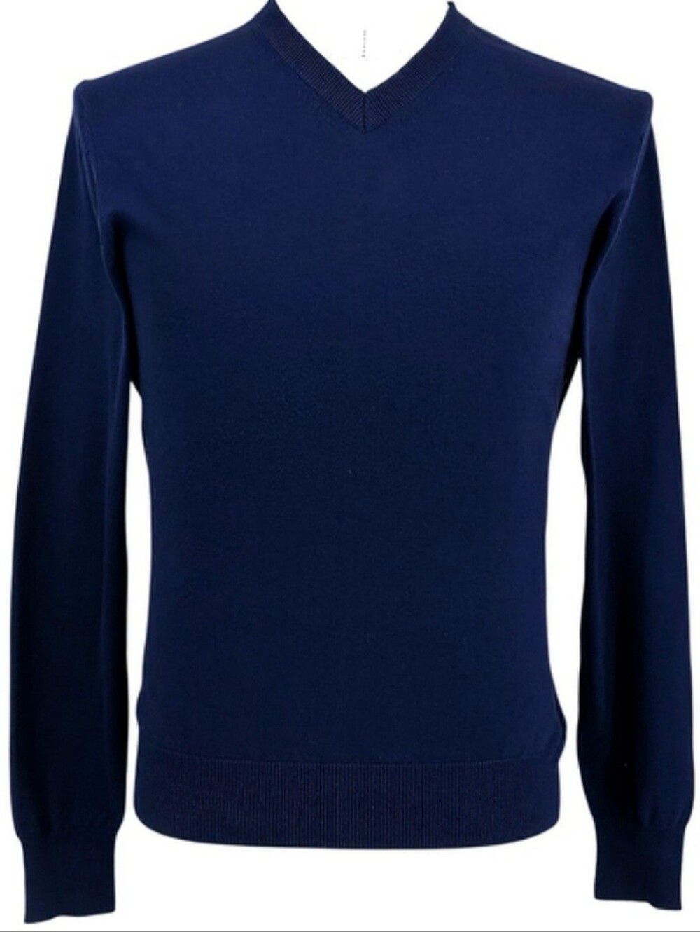 Quiet Luxury Camicissima Italian Cotton V Neck Sweater Mens M Navy NWT
